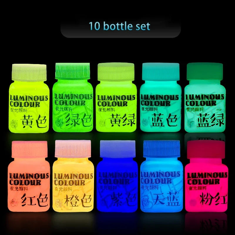 58ml Fluorescent Glow in the Dark Acrylic Pigment by HitMyNeed