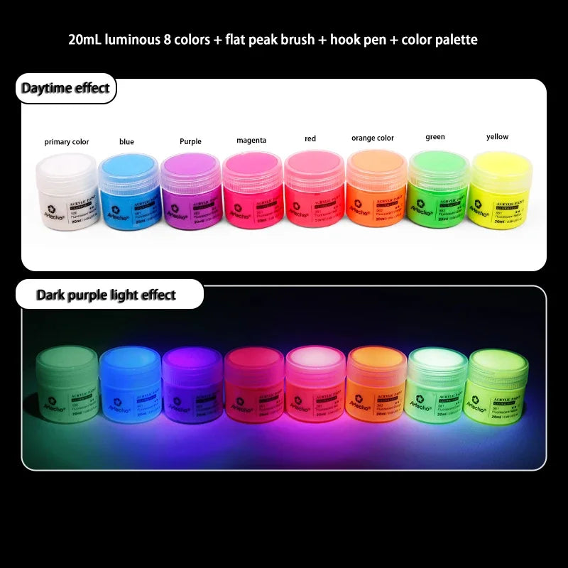 58ml Fluorescent Glow in the Dark Acrylic Pigment by HitMyNeed