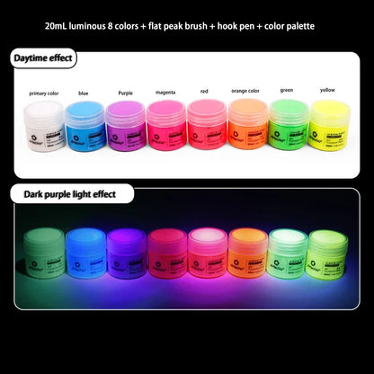 58ml Fluorescent Glow in the Dark Acrylic Pigment by HitMyNeed