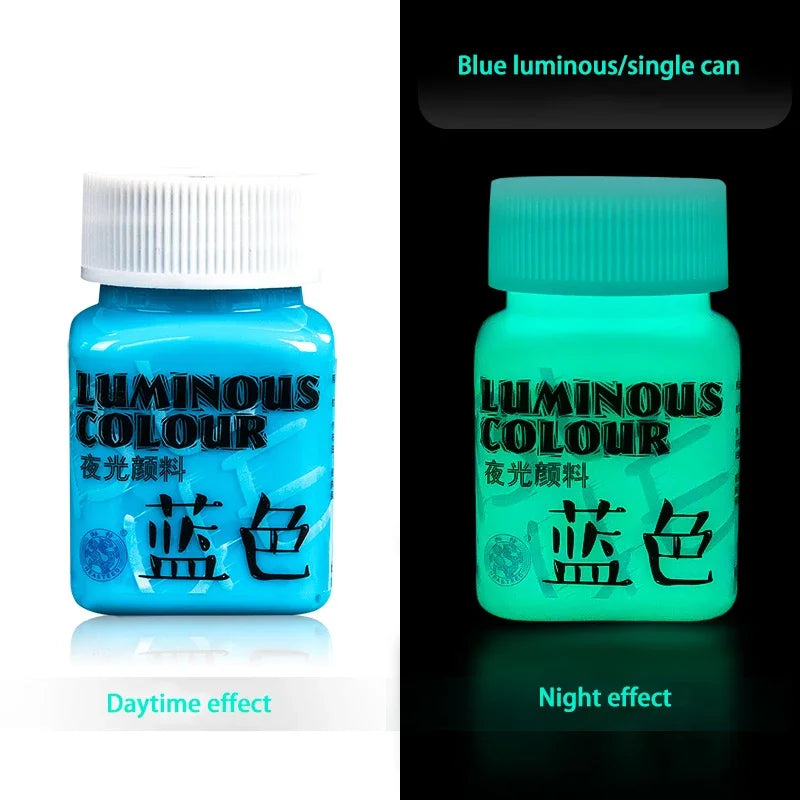 58ml Fluorescent Glow in the Dark Acrylic Pigment blue by HitMyNeed
