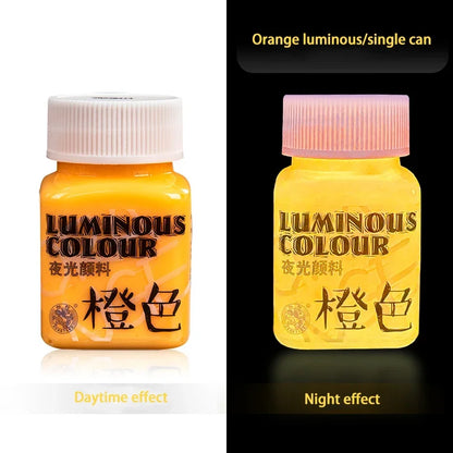 58ml Fluorescent Glow in the Dark Acrylic Pigment orange by HitMyNeed