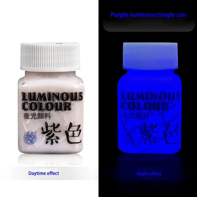 58ml Fluorescent Glow in the Dark Acrylic Pigment purple by HitMyNeed