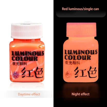58ml Fluorescent Glow in the Dark Acrylic Pigment red by HitMyNeed