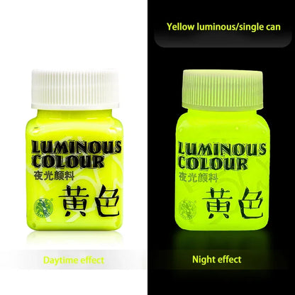 58ml Fluorescent Glow in the Dark Acrylic Pigment yellow by HitMyNeed