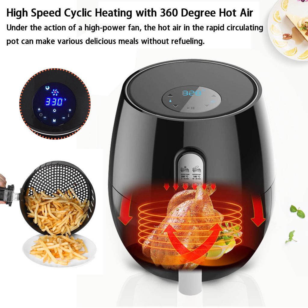 5.2L Mini Digital Air Fryer with Non-Stick Basket by HitMyNeed