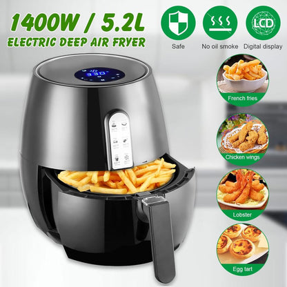 5.2L Mini Digital Air Fryer with Non-Stick Basket by HitMyNeed