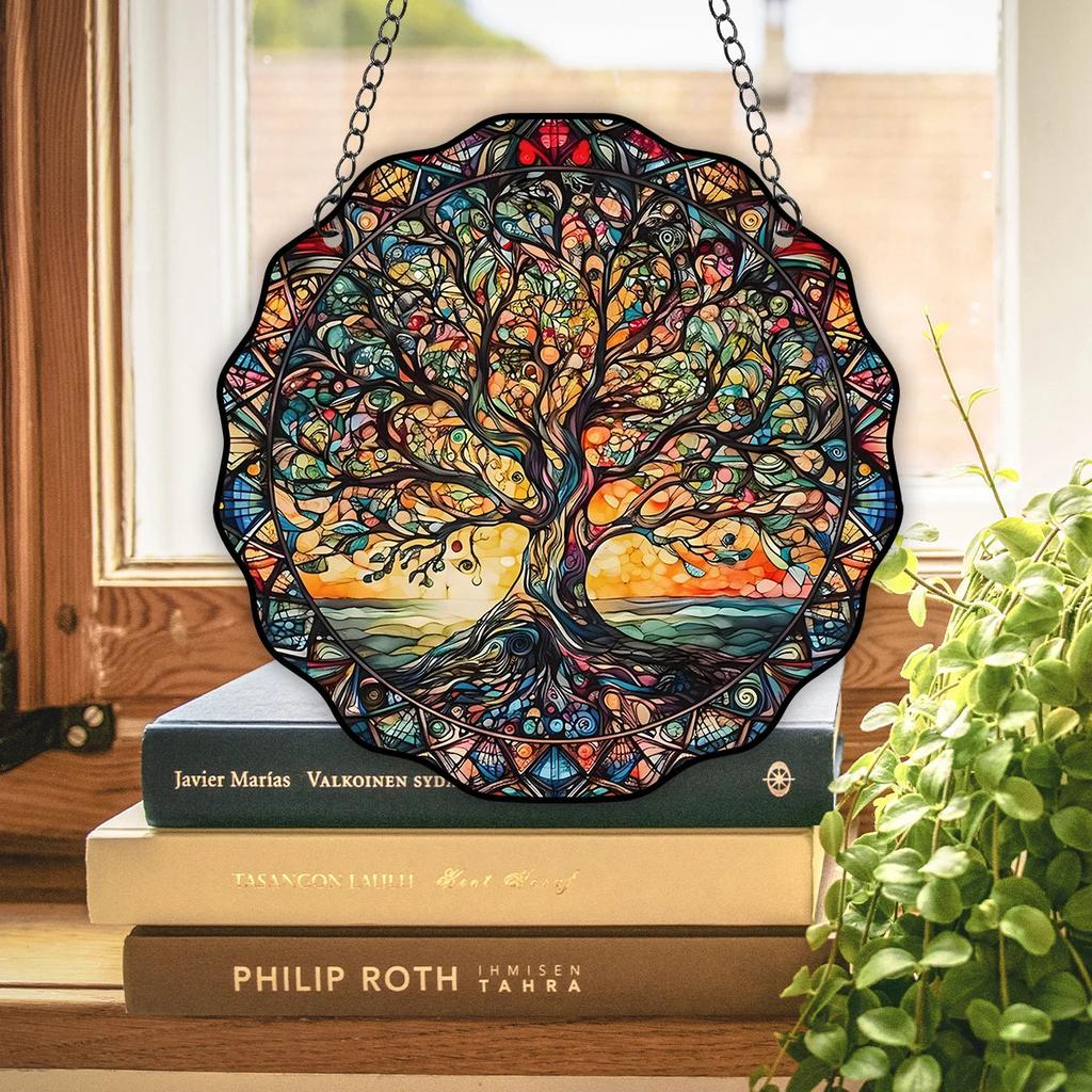 5.9" Tree of Life Sun Wall Hanging Acrylic Decor by HitMyNeed