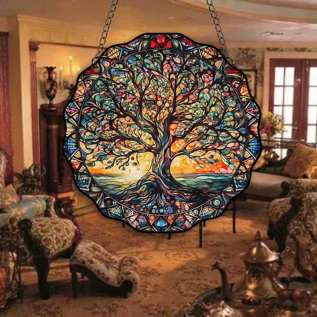 5.9" Tree of Life Sun Wall Hanging Acrylic Decor by HitMyNeed