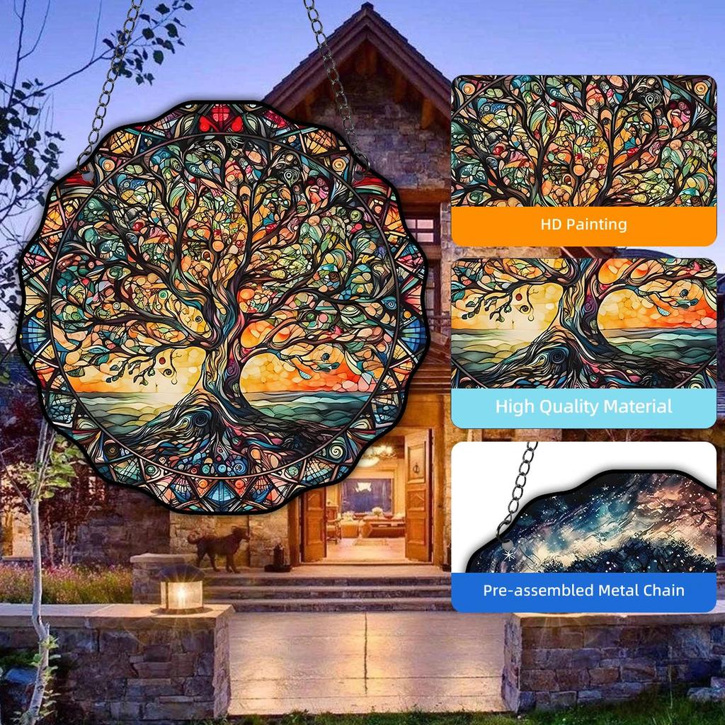 5.9" Tree of Life Sun Wall Hanging Acrylic Decor by HitMyNeed