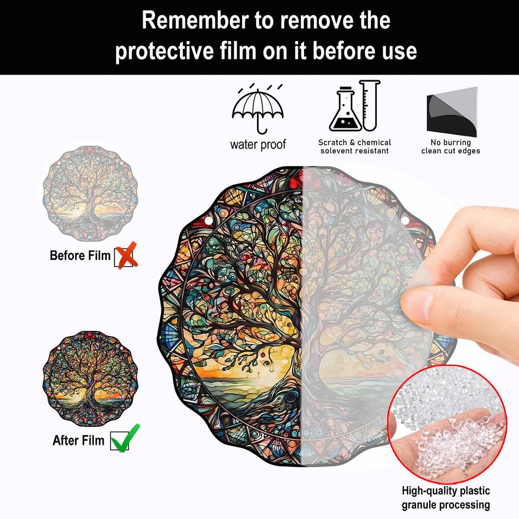 5.9" Tree of Life Sun Wall Hanging Acrylic Decor by HitMyNeed