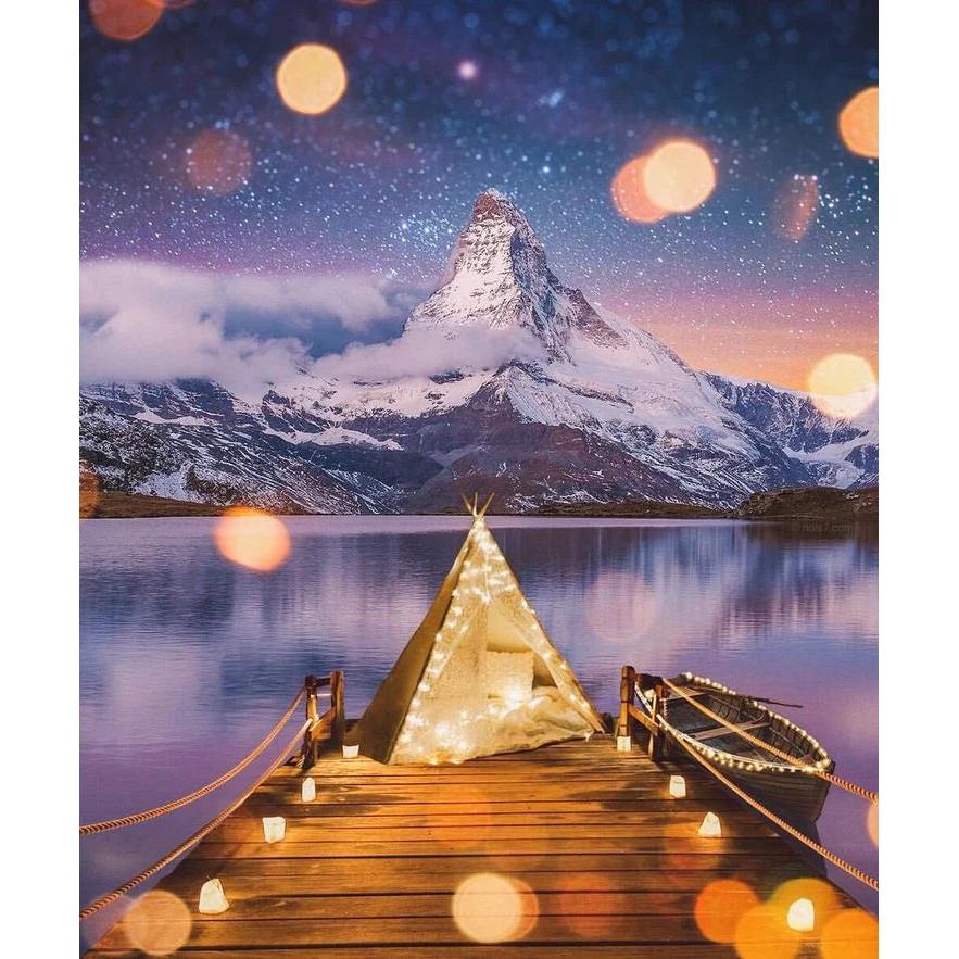 5D DIY Diamond Painting Double Heart Beach Kit 10536.0 30x40cm-round-drill by HitMyNeed