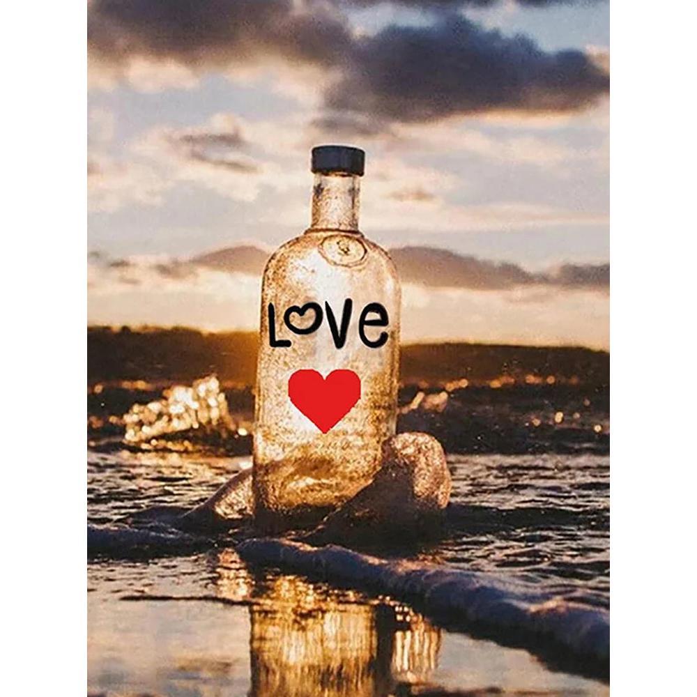 5D DIY Diamond Painting Double Heart Beach Kit 188.0 30x40cm-round-drill by HitMyNeed