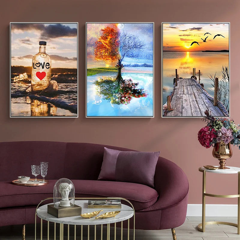 5D DIY Diamond Painting Double Heart Beach Kit by HitMyNeed