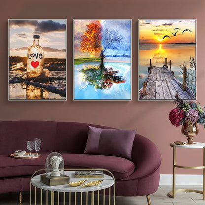 5D DIY Diamond Painting Double Heart Beach Kit by HitMyNeed