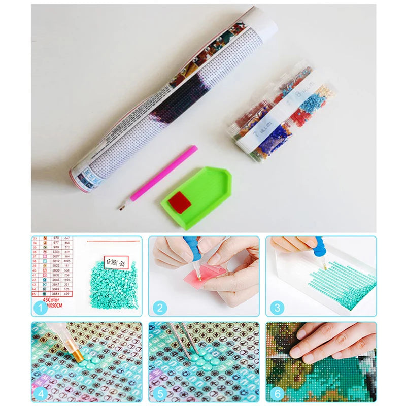 5D DIY Diamond Painting Double Heart Beach Kit by HitMyNeed