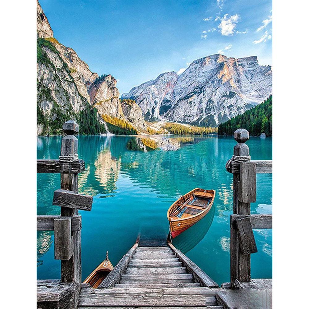 5D DIY Diamond Painting Double Heart Beach Kit 4366.0 30x40cm-round-drill by HitMyNeed