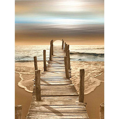 5D DIY Diamond Painting Double Heart Beach Kit 5879.0 30x40cm-round-drill by HitMyNeed