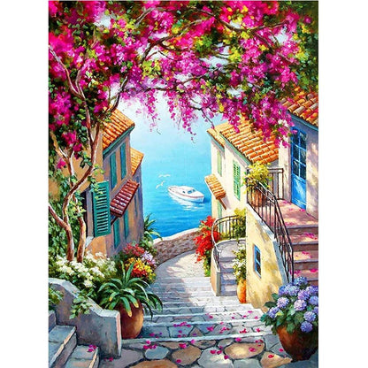 5D DIY Diamond Painting Double Heart Beach Kit 6417.0 30x40cm-round-drill by HitMyNeed