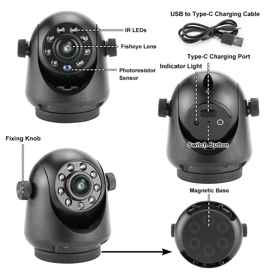 5G WiFi Magnetic Wireless Hitch Camera for RV & Trailer by HitMyNeed