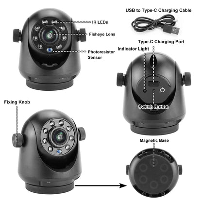 5G WiFi Magnetic Wireless Hitch Camera for RV & Trailer by HitMyNeed