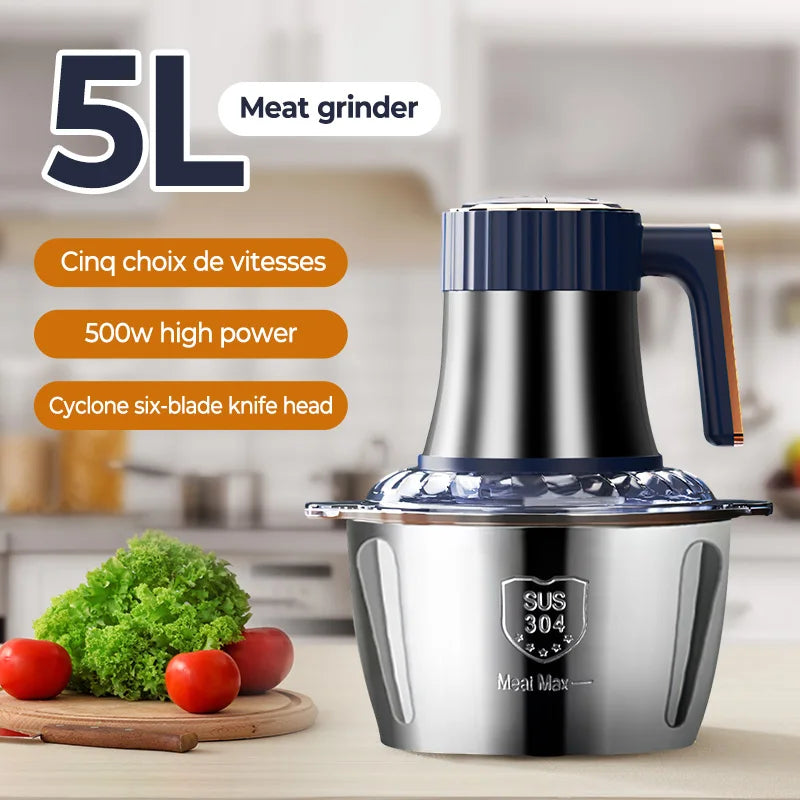 5L Electric Meat Grinder & Food Processor 500W by HitMyNeed
