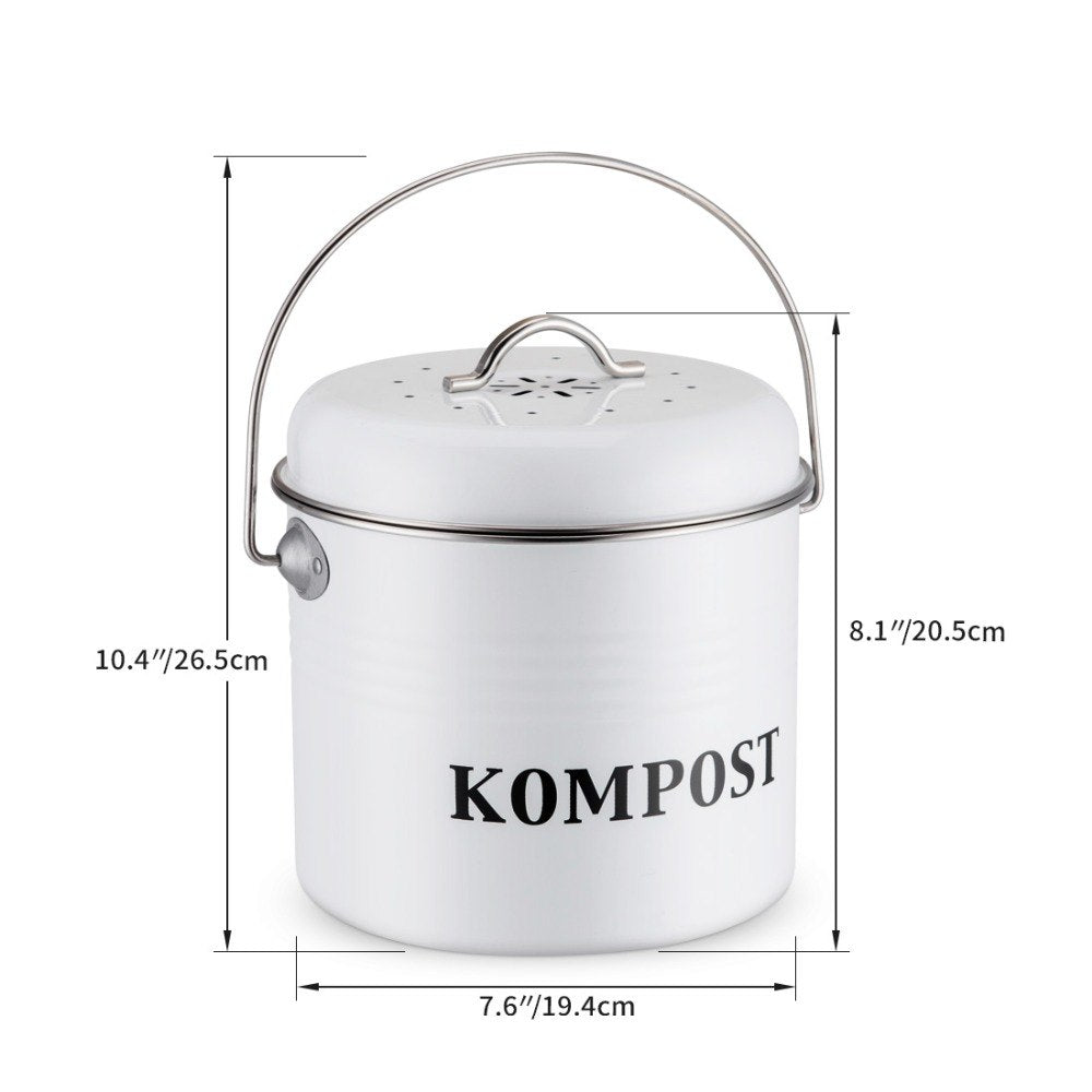 5L Kitchen Compost Bin with Charcoal Filter Lid by HitMyNeed