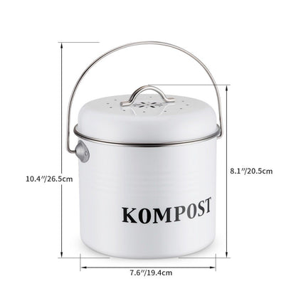 5L Kitchen Compost Bin with Charcoal Filter Lid by HitMyNeed