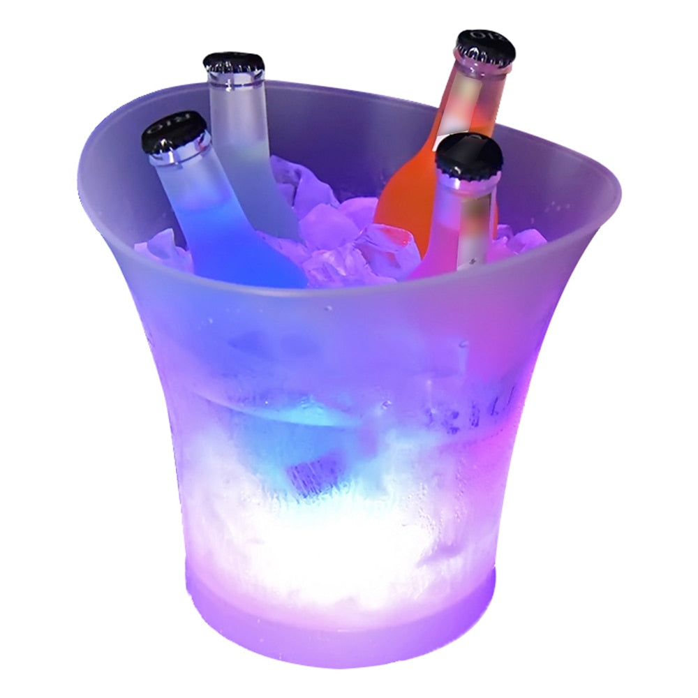 5L LED Light Up Ice Bucket with Color-Changing Glow by HitMyNeed