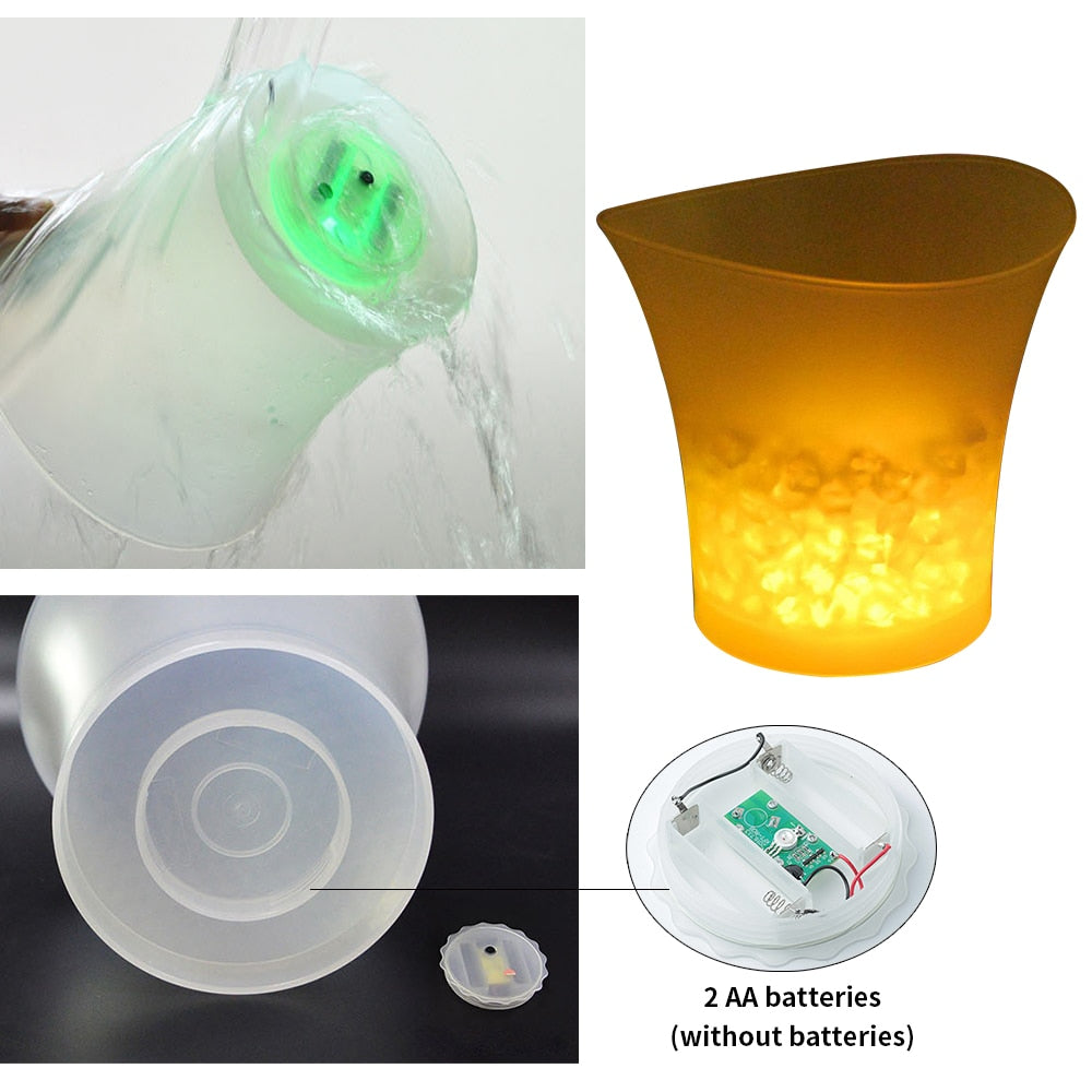 5L LED Light Up Ice Bucket with Color-Changing Glow by HitMyNeed