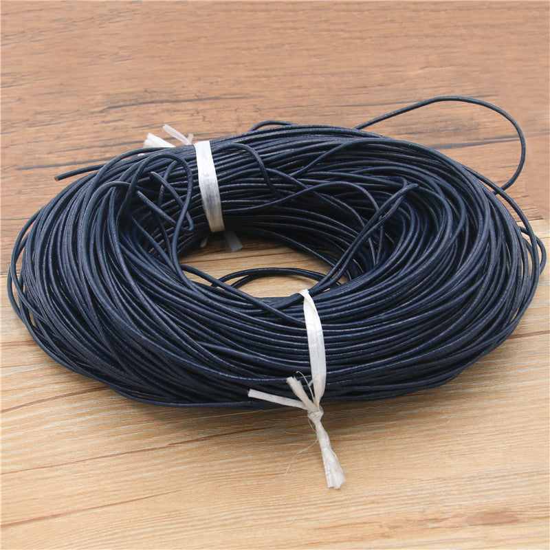 5m Genuine Cow Leather Round Cord for Jewelry blue 2-5mmx-5meter by HitMyNeed