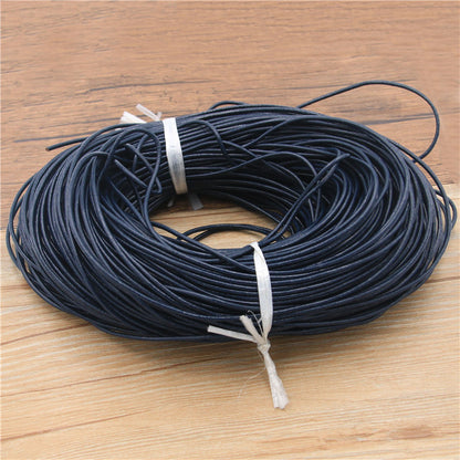 5m Genuine Cow Leather Round Cord for Jewelry blue 2-5mmx-5meter by HitMyNeed
