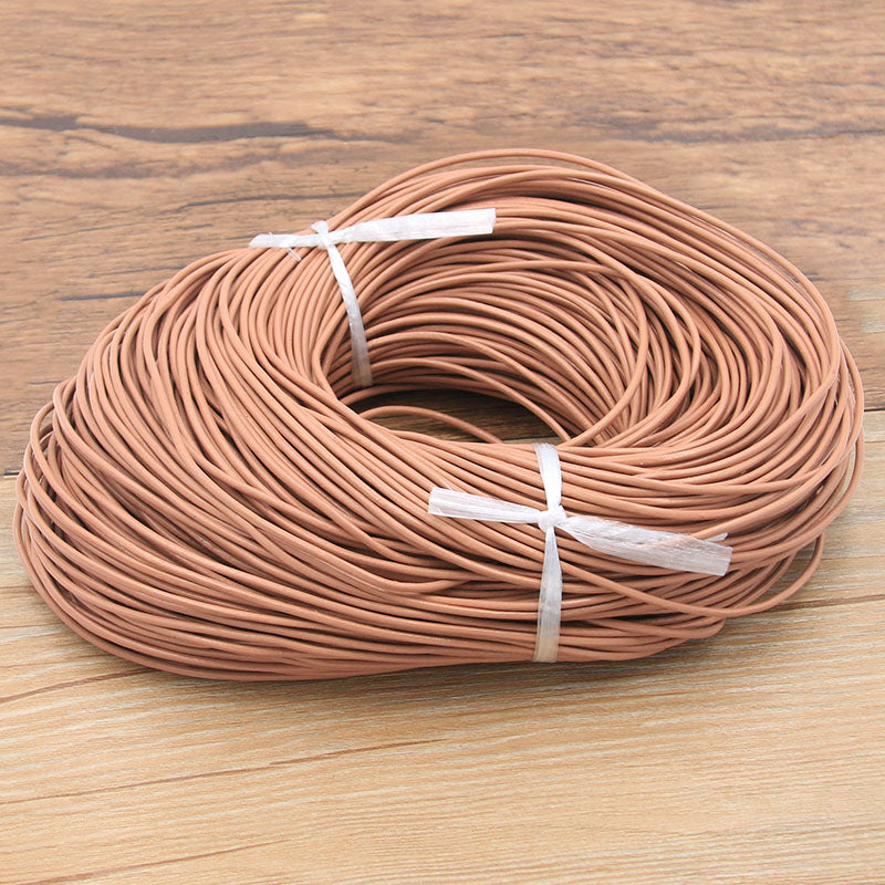 5m Genuine Cow Leather Round Cord for Jewelry flesh-colored 2-5mmx-5meter by HitMyNeed