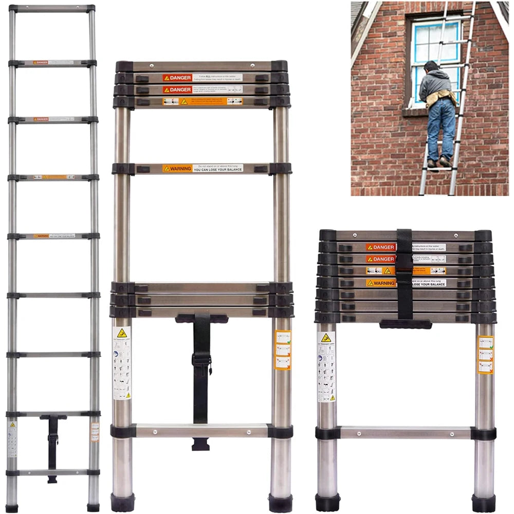 5m Telescopic Stainless Steel Multi-Purpose Ladder by HitMyNeed