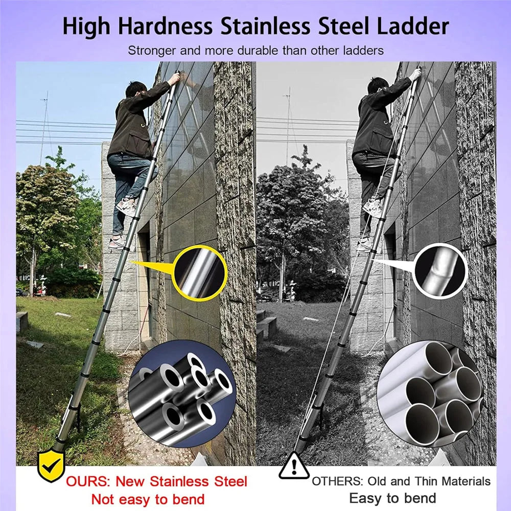5m Telescopic Stainless Steel Multi-Purpose Ladder by HitMyNeed