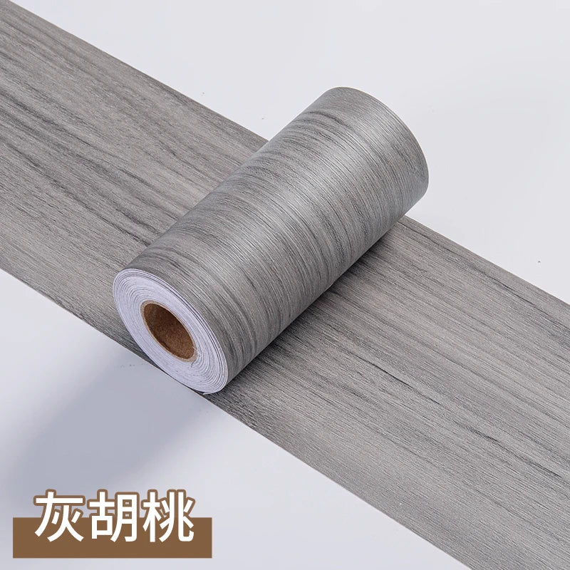 5m Waterproof Wood-Style Skirting Sticker Roll gray-walnut by HitMyNeed