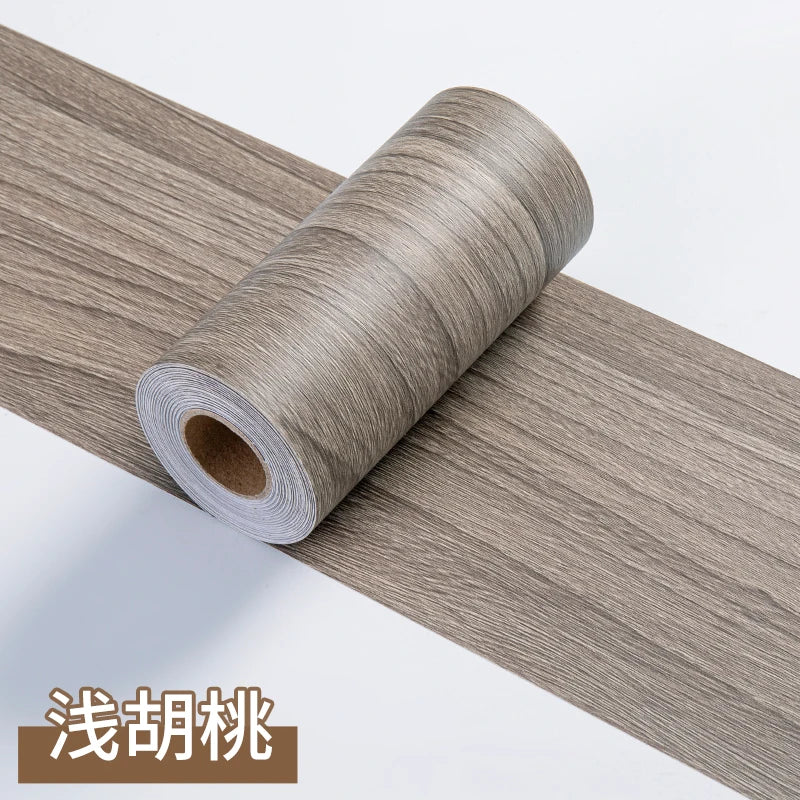 5m Waterproof Wood-Style Skirting Sticker Roll light-walnut by HitMyNeed