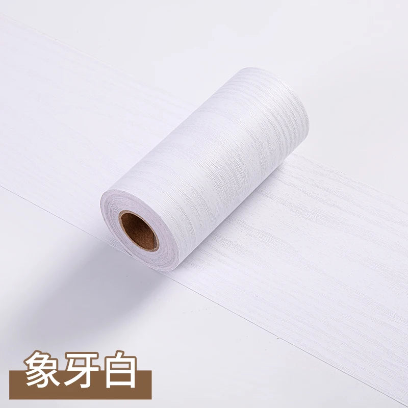 5m Waterproof Wood-Style Skirting Sticker Roll white by HitMyNeed