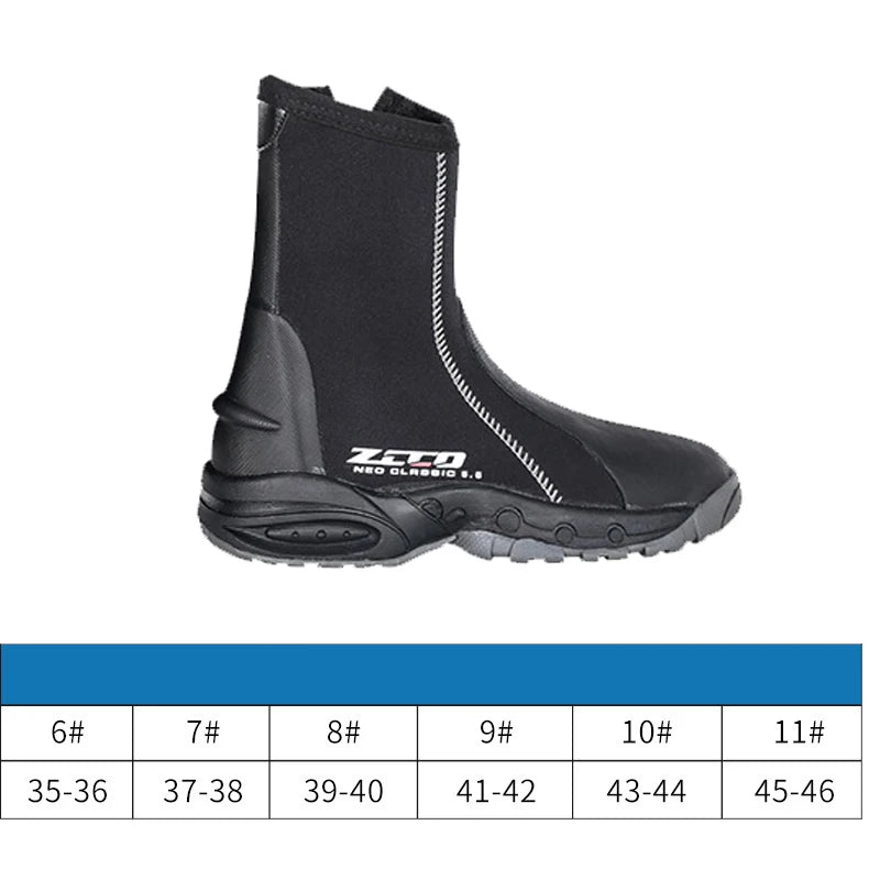 5mm Neoprene Dive Boots with Side Zipper by HitMyNeed