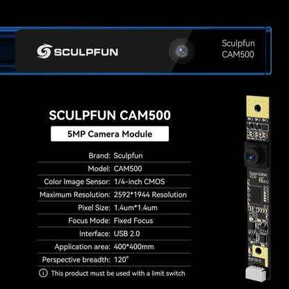 5MP Wide-Angle Camera for Sculpfun Ultra Engravers by HitMyNeed