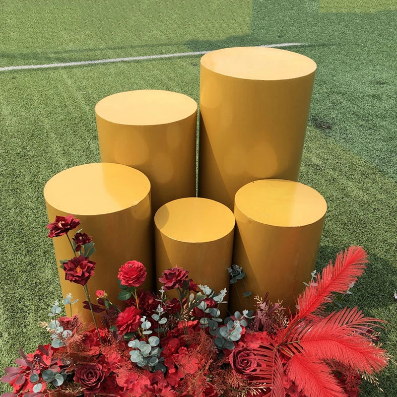 5pc White Cylinder Pedestal Cake Stand Set by HitMyNeed