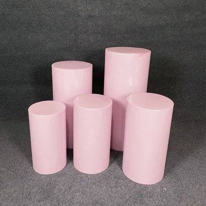 5pc White Cylinder Pedestal Cake Stand Set pink by HitMyNeed