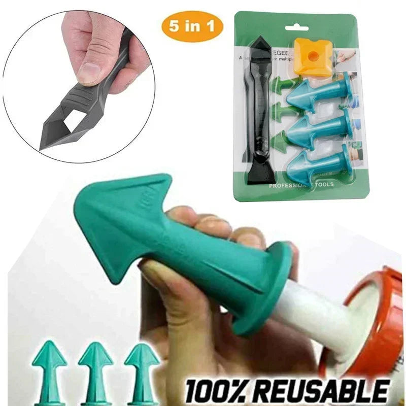 5pcs Caulking Nozzle & Grout Finishing Tool Kit by HitMyNeed