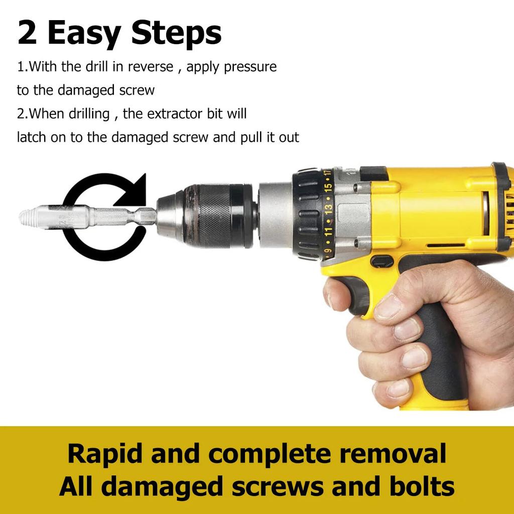 5Pcs Damaged Screw Extractor Drill Bit Set HSS by HitMyNeed