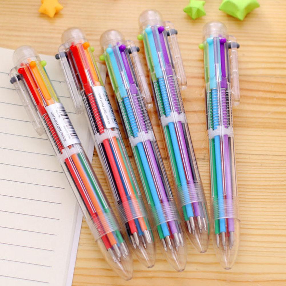 6-Color Retractable Ballpoint Pen for School & Office by HitMyNeed