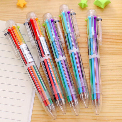 6-Color Retractable Ballpoint Pen for School & Office by HitMyNeed