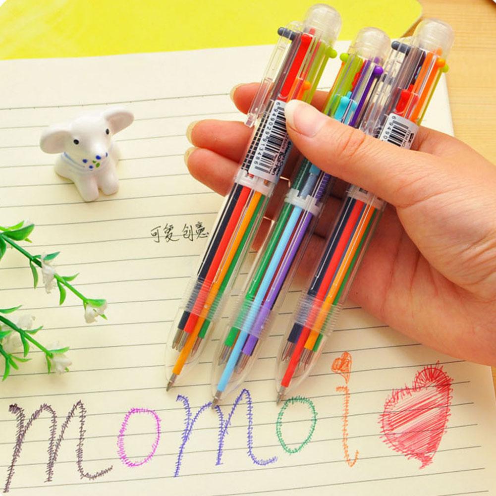 6-Color Retractable Ballpoint Pen for School & Office by HitMyNeed