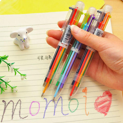 6-Color Retractable Ballpoint Pen for School & Office by HitMyNeed