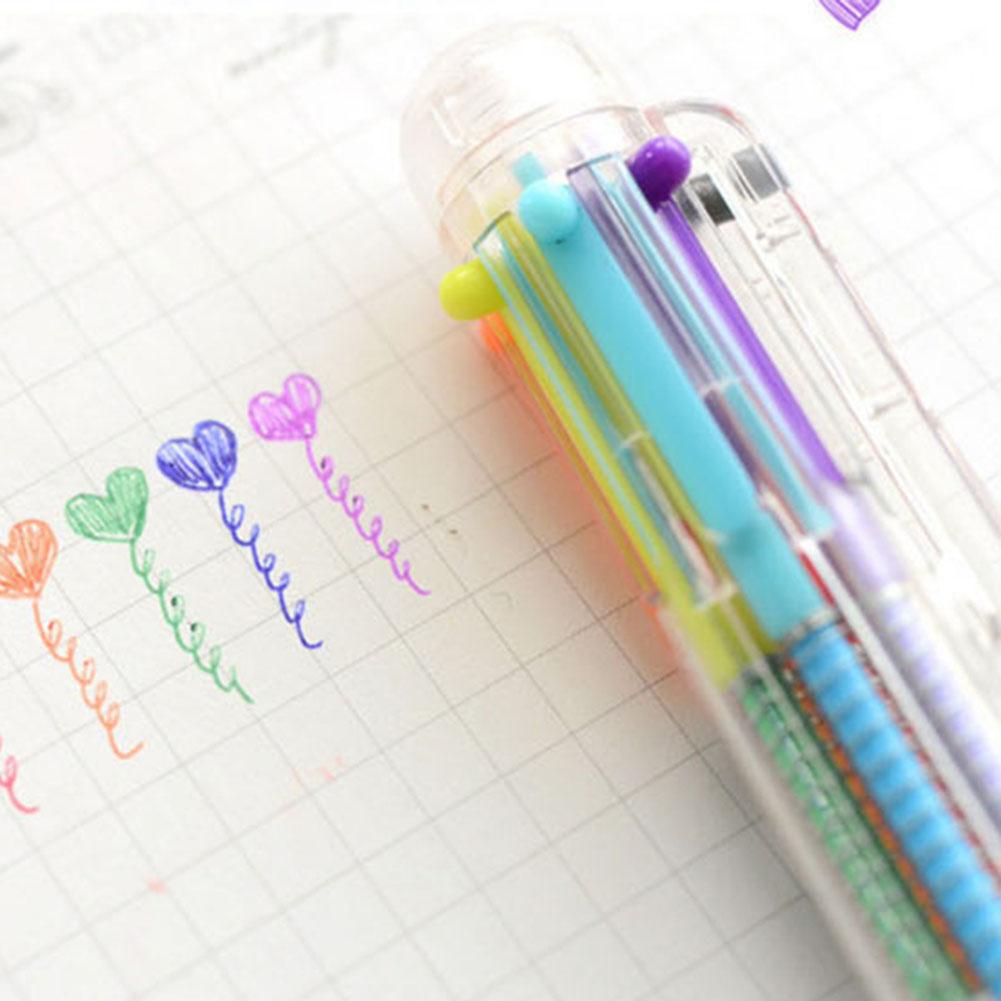 6-Color Retractable Ballpoint Pen for School & Office by HitMyNeed