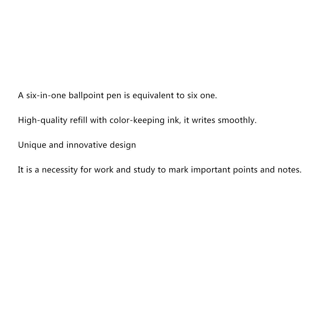 6-Color Retractable Ballpoint Pen for School & Office by HitMyNeed