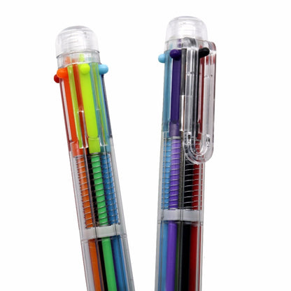 6-Color Retractable Ballpoint Pen Set (2 Pack) by HitMyNeed